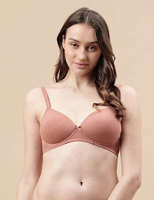 Cotton Mix Padded Demi Cup Bra