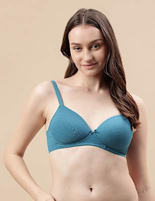 Cotton Mix Padded Demi Cup Bra