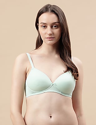 Cotton Mix Padded Demi Cup Bra