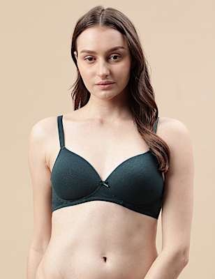 Cotton Mix Padded Demi Cup Bra