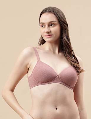 Cotton Mix Padded Demi Cup Bra