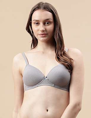 Cotton Mix Padded Demi Cup Bra