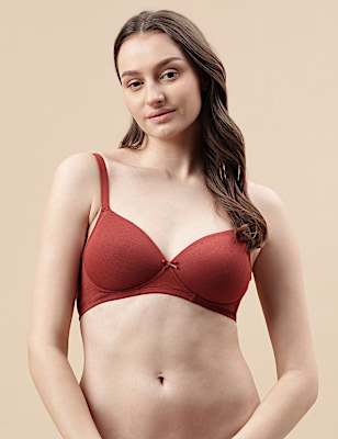 Cotton Mix Padded Demi Cup Bra