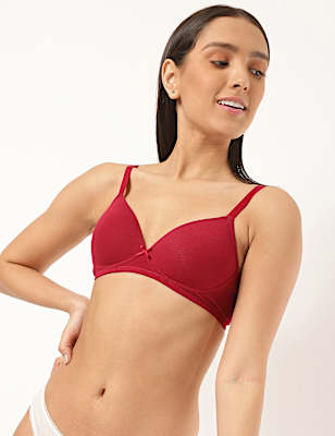 Cotton Mix Padded Demi Cup Bra