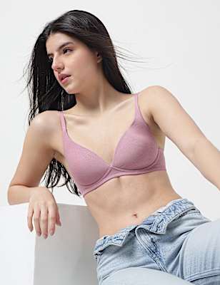 Plain Non-Wired Plunge Bra