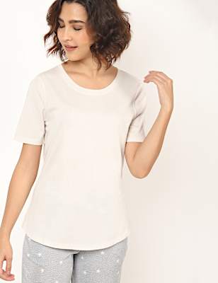 Cotton Mix Plain Round Neck T-Shirt