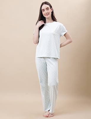Pure Cotton Crew Neck Loungewear Set
