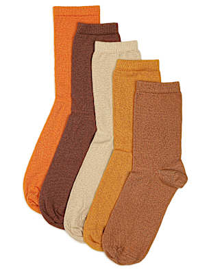5 Pack Cotton Mix Plain Socks