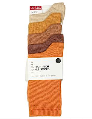 5 Pack Cotton Mix Plain Socks