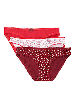 INT 3PK RED LOVE BIKINI