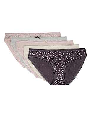 5 Pack Cotton Mix Bikini