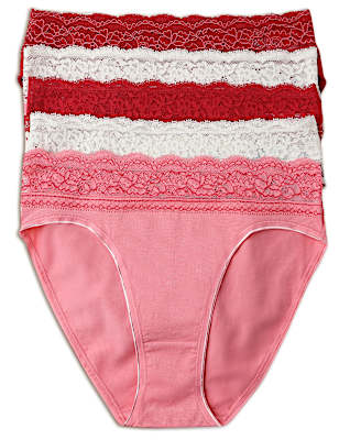 Pack of 5 Monotone Lace Trim Knickers