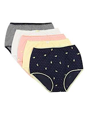 Pack 5 Cotton Mix Knickers