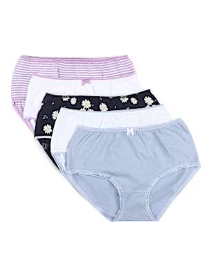Pack 5 Cotton Mix Knickers