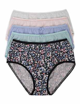 Pack 5 Cotton Mix Knickers