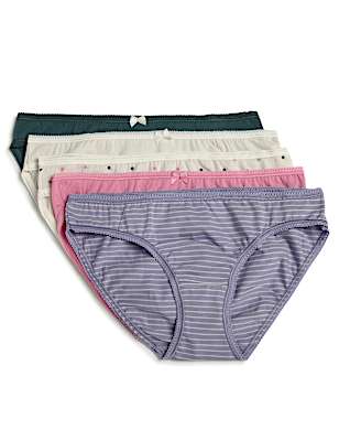 Pack 5 Cotton Mix Knickers