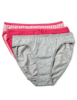 Pack of 3 Cotton Mix High Legs Panty