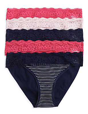 Pack of 5 Cotton Mix Lace Knickers