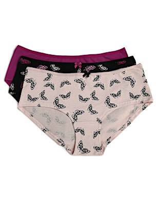 Pack of 3 Cotton Mix Low Rise Knickers