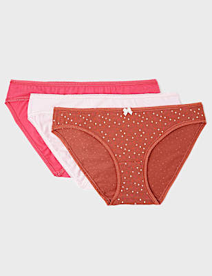 3pk Cotton Rich Bikini Bottoms
