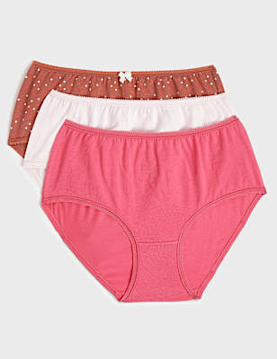 3pk Cotton Rich Midi Knickers