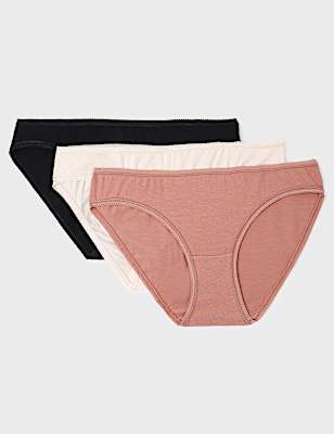 3pk Cotton Rich Bikini Bottoms