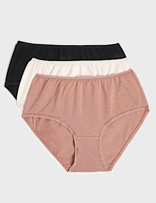 3pk Cotton Rich Midi Knickers
