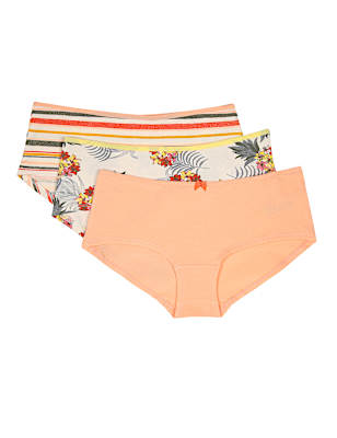 3 Pack Pineapple Print Low Rise Short