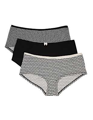 3 Pack Geo Print Low Rise Shorts