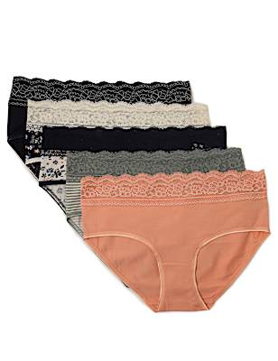 5 Pack Cotton Mix Regular Fit Knickers
