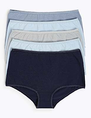 5 Pack Cotton Rich High Waist Knickers