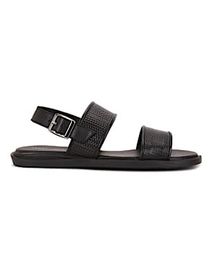 Leather Textured Belt Sandals