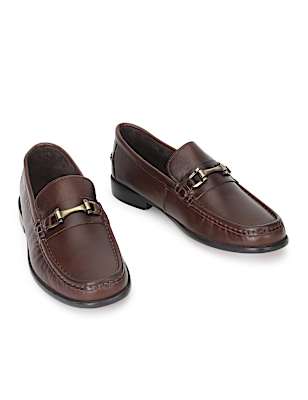 Pure Leather Plain Loafer Shoes