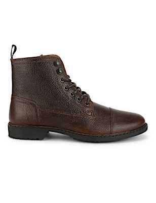 Pure Leather Textured  Ankle Boots