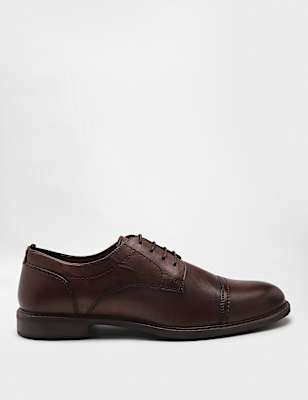 Pure Leather Plain Lace-up Oxford Shoes
