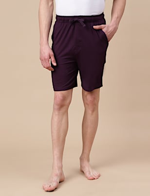 Cotton Blend Solid Shorts
