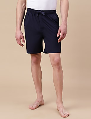 Cotton Blend Solid Shorts