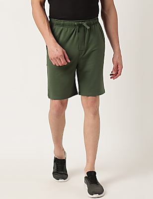 Cotton Blend Solid Shorts