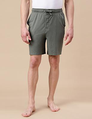 Cotton Blend Solid Shorts