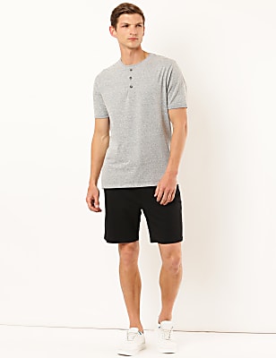 Cotton Blend Solid Shorts