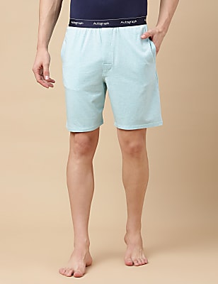 Cotton Blend Solid Shorts