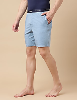 Cotton Blend Solid Shorts