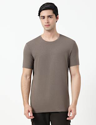 Cotton Rich Plain Crew Neck T-Shirt