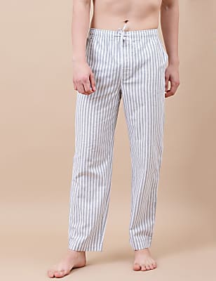 Cotton Mix Striped Relaxed Fit Pants