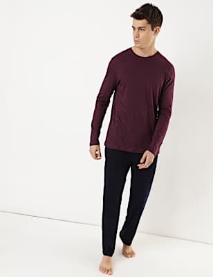 Pure Cotton Striped Crew Neck Pyjama Set