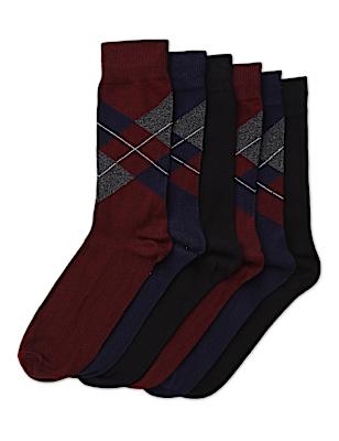 3 Pair Cotton Mix Plain Skinny Fit Socks