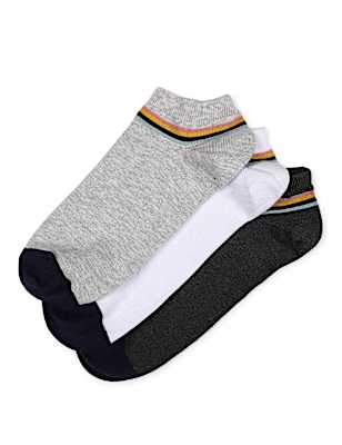 3 Pairs of Cotton Mix Striped Socks