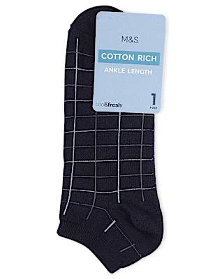 Cotton Mix Checked Socks