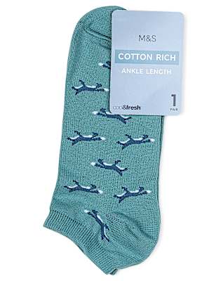 Pair of Cotton Mix Printed Socks