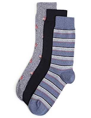 3pk Self Design Ankle Length Socks